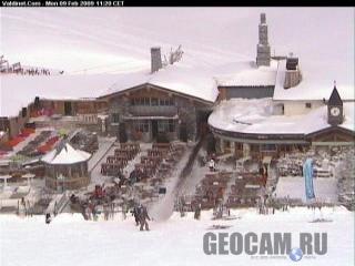 A view of the party on the terrace of La Folie Douce