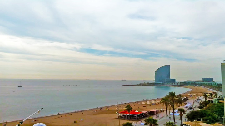 Barceloneta beach webcam, Barcelona