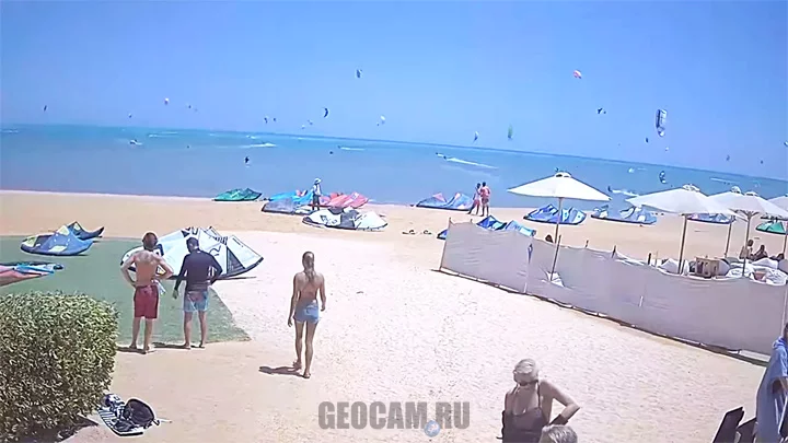 Webcam on Bikini Beach, El Gouna, Egypt