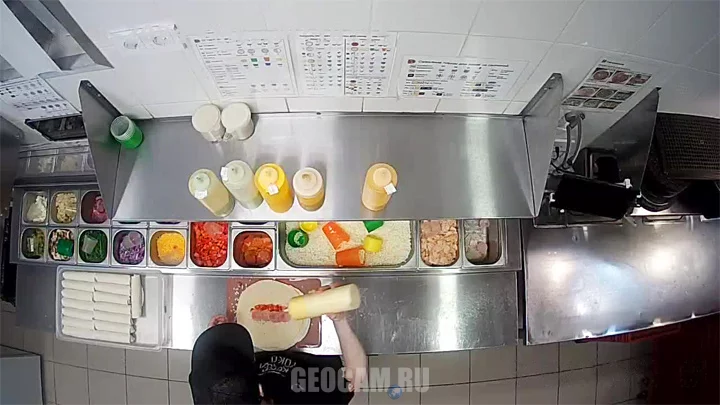 Webcam in the pizzeria «Dodo Pizza» on Chicherinskaya Street, Peterhof