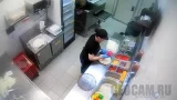 Webcam in the pizzeria «Dodo Pizza» on Fedora Abramov Street, Pargolovo, Saint Petersburg