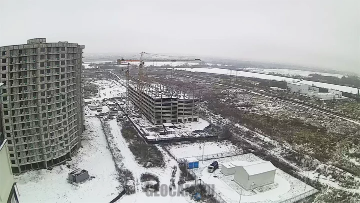 Webcam overlooking the construction of the parking lot of the residential complex «Domodedovo Park»