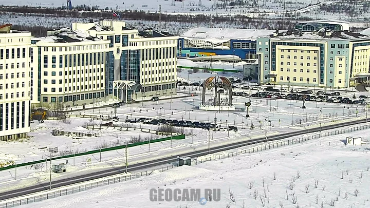 Webcam on the «Fakel» bridge in Salekhard city, Russia