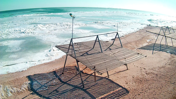 Веб-камера на Федотовой косе в Кирилловке на Азовском море