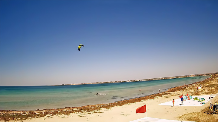 Beach webcam of the kite school «K1», Mezhvodnoe, Crimea