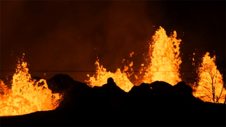 Live webcast of the Kilauea volcano eruption, Hawaii