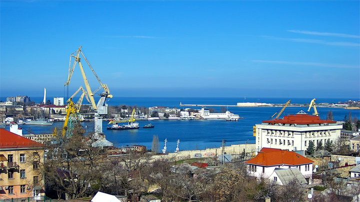 Webcam on the Ship Side of Sevastopol city