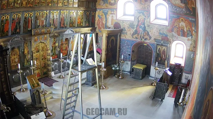 Webcam in the Archangel Michael Church, the village of Mikhailovskaya Sloboda