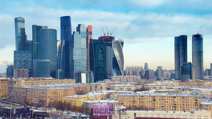 PTZ webcam with a view of the «Moscow-City»