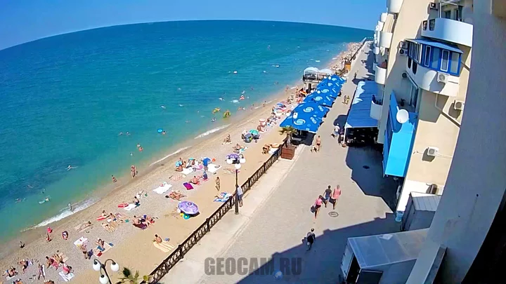 Webcam on the beach of the complex «Our Sail», Kacha, Sevastopol, Crimea