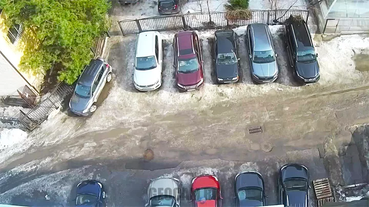 Webcam in the parking lot on Radishcheva Street in Ryazan