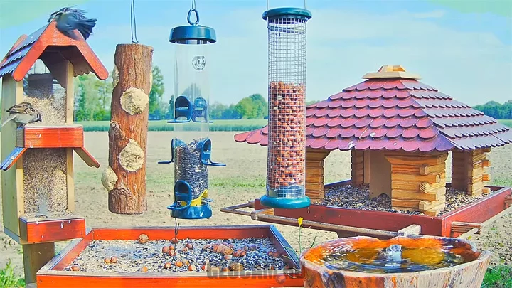 Webcam at bird feeders in Recke, Germany