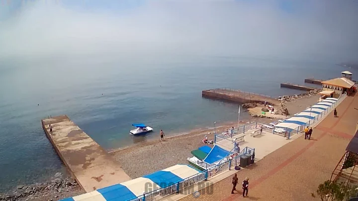 Semidvorie village beach webcam, Crimea