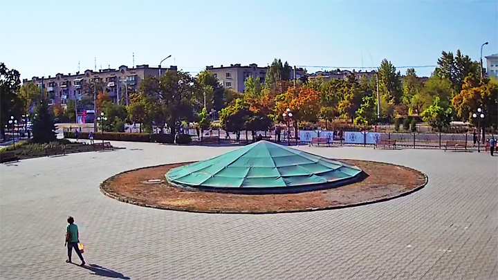 Webcam at the fountain of the city palace of culture in Severodonetsk