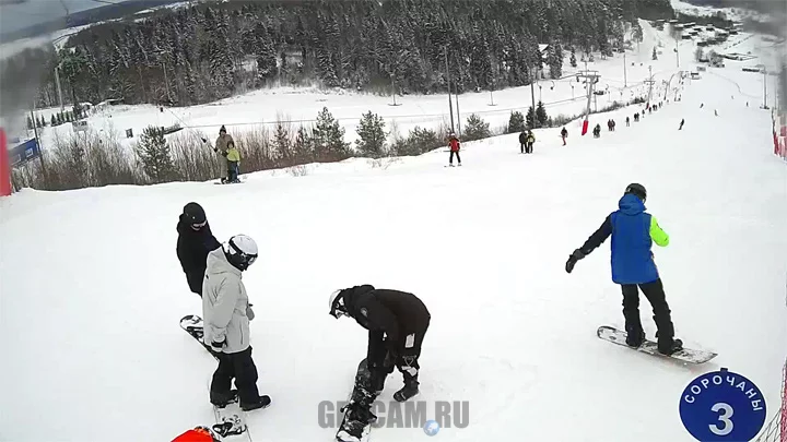 Webcam at the top of the 3rd slope of the Sorochany ski resort