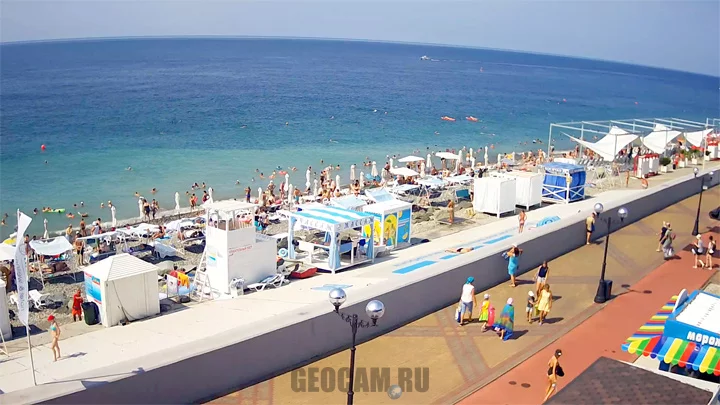 Webcam overlooking the beach and the sea, Sirius settlement, Russia