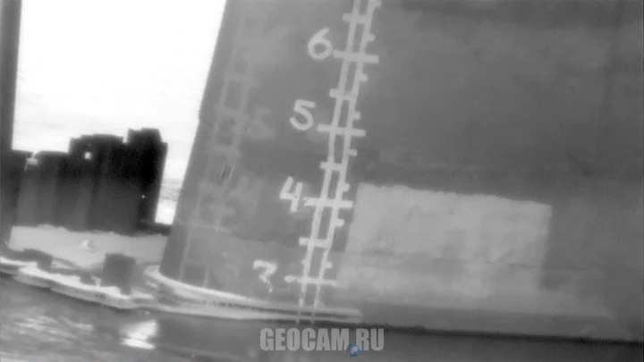 Webcam with a view of the water level scale in the Tom River, Novokuznetsk city