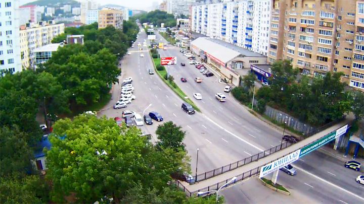 Webcam with a view of the Tikhookeansky shopping center, Vladivostok