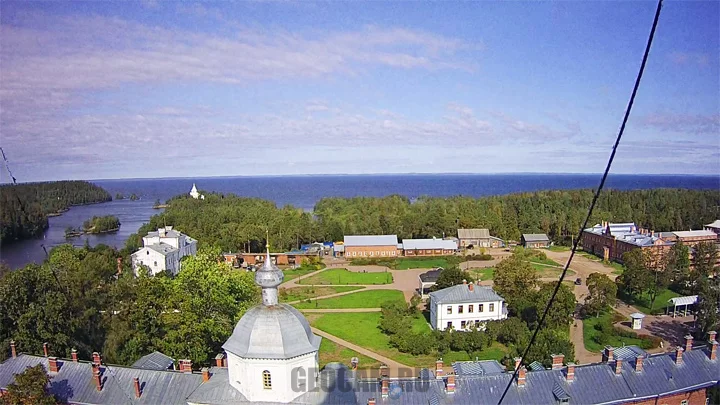 Webcam on the bell tower of the Valaam Monastery (view to the north)