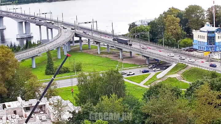 Веб-камера с видом на Волжский мост со стороны центра Костромы