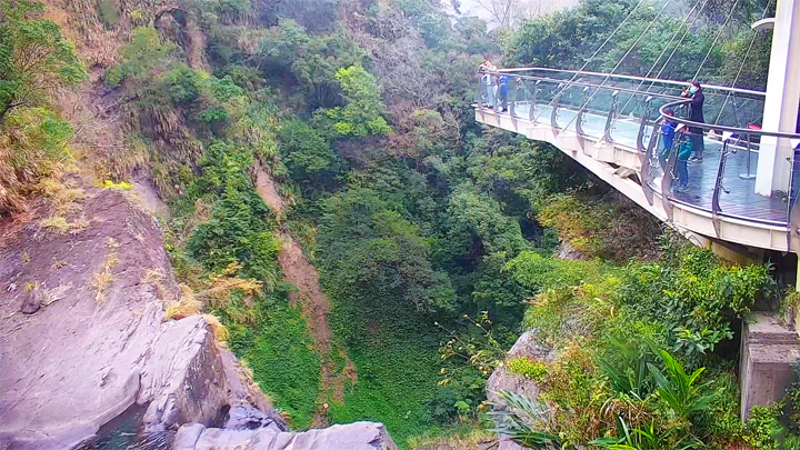 PTZ webcam on the glass bridge of Xiaowulai Waterfall, Taiwan, China